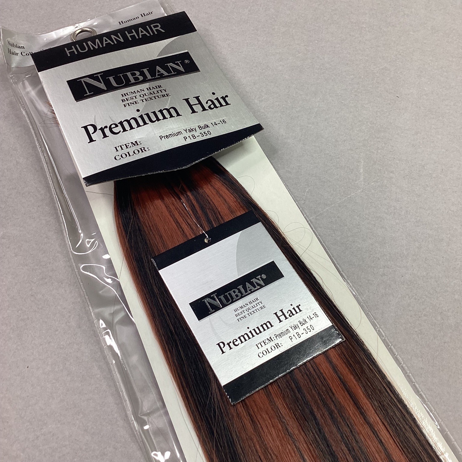 Nubian Premium Yaky Bulk 14-16 Human Hair Extensions Color P1B-350 Fine Texture