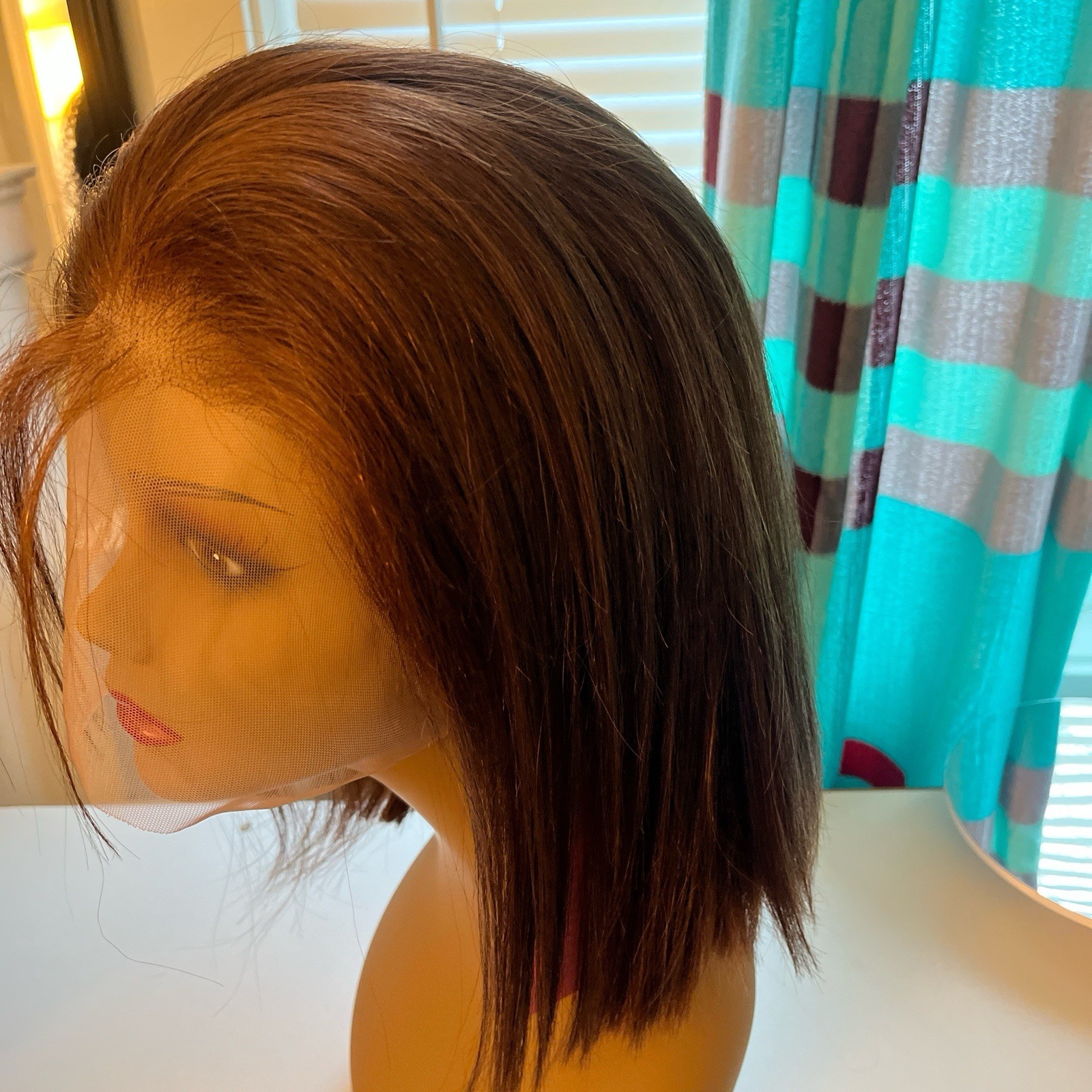 4/27 Highlight Bob Wig 12 Inch 13×4 Lace Front Human Hair Straight Bob Wig 200%