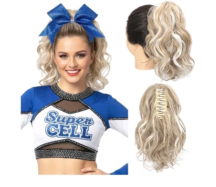 SEIKEA Cheerleader Hairpiece Extension Ponytail for Competition 10″ Dk Blond