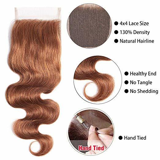 8A Brazilian Body Wave 4″x4″Lace Closure Unprocessed Virgin Human Hair Extension