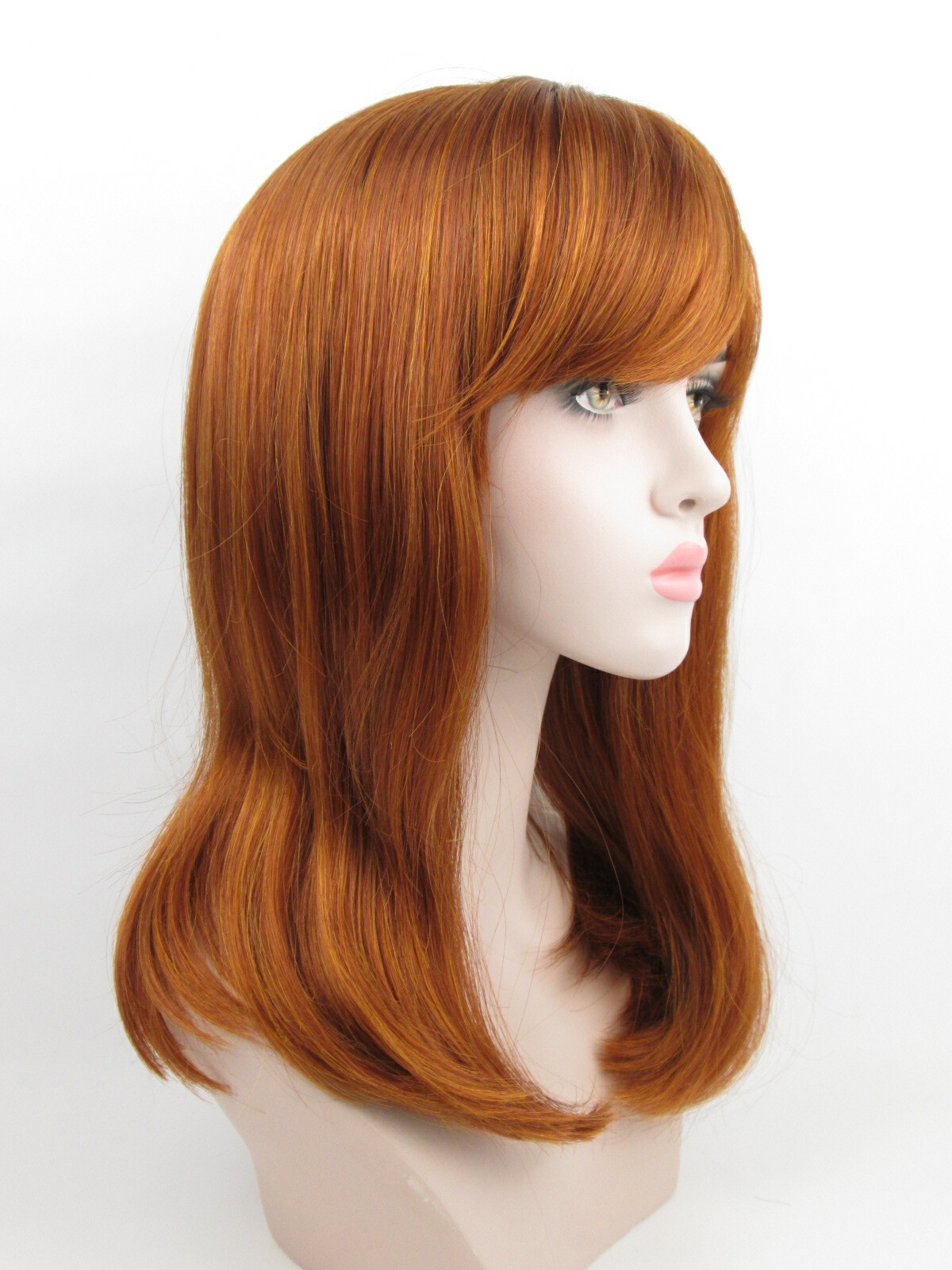 WOMENS LONG STRAIGHT HAIR CLEOPATRA STYLE WIG FULL BANGS SKIN TOP CARMEN ALISON