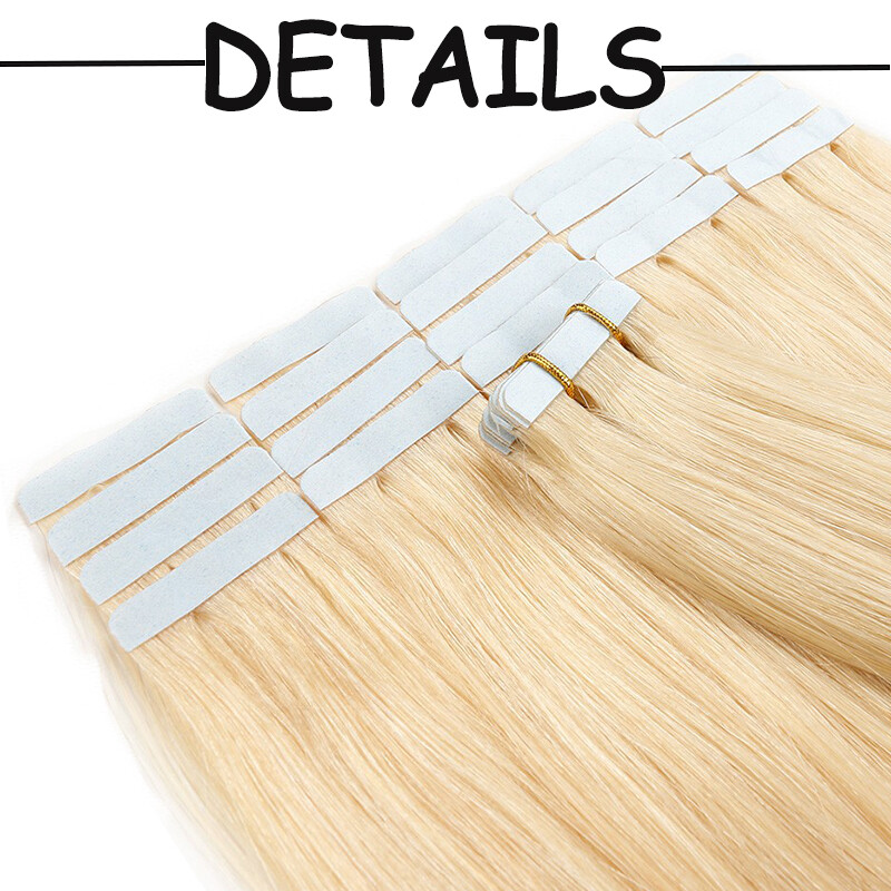 Virgin Remy Human Hair Extensions Tape IN 20/40/60pcs 50-150g Ombre Mix Brown US