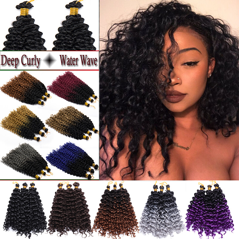 REAL As Human Natural Water Wave Crochet Braids Deep Curly Hair Extensions Soft