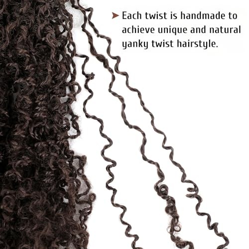 Pre Looped Yanky Twist Crochet Hair 14 Inch 8 Packs Dark 14 Inch (Pack of 8) 4#
