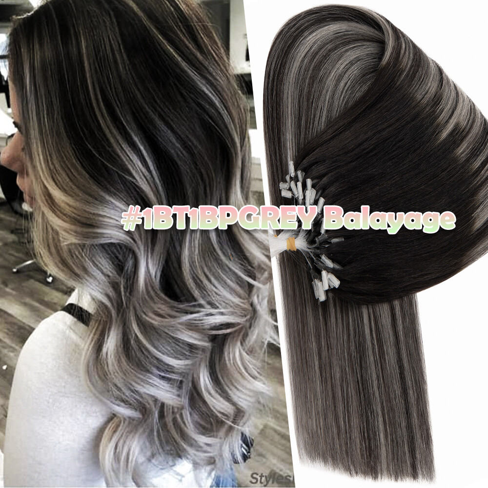 2026 AAAA+ THICK Micro Ring Loop Tip Beads Remy 100% Human Hair Extensions Ombre