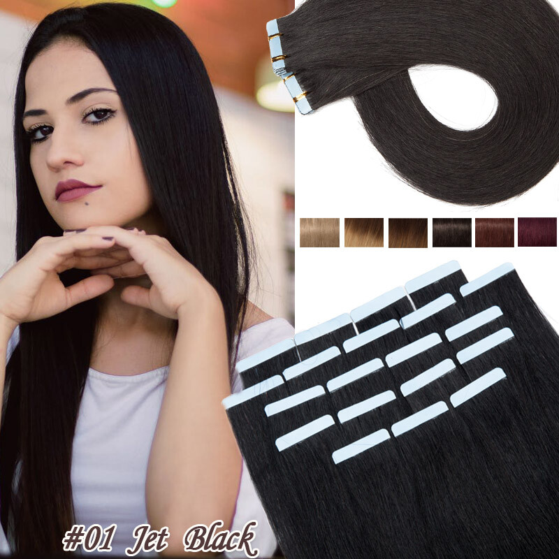 CLEARANCE Curly Wavy Tape in Real Remy Human Hair Extensions Skin Weft 10-40PCS