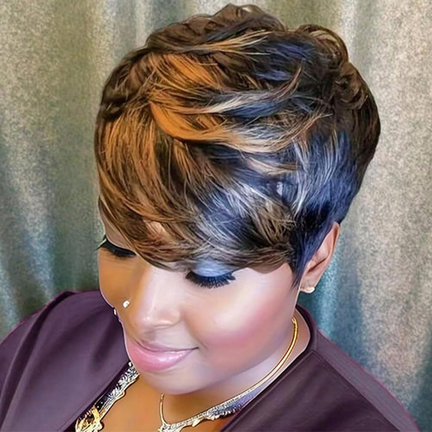 Showreal Hair, Pixie Cut Wig, Real Human Hair, 9149 1B/30, Please Read Details