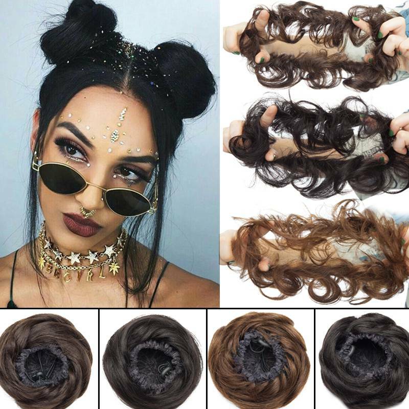 Real Natural Messy Bun Hair Piece 100% Real Remy Human Hair Extensions Chignon