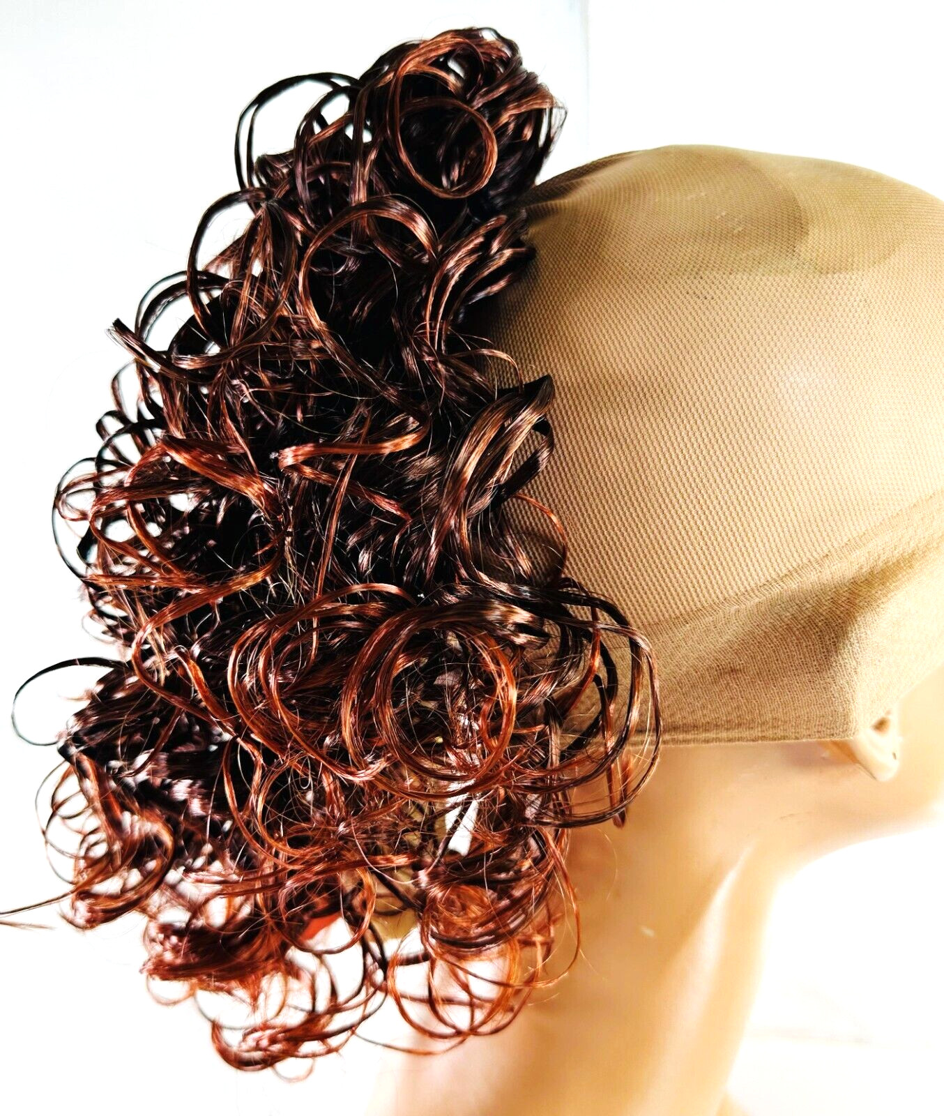 Nina Collection Women’s Short Curl Pony Tail Claw Clip-In Wig 9 inches, Burgundy