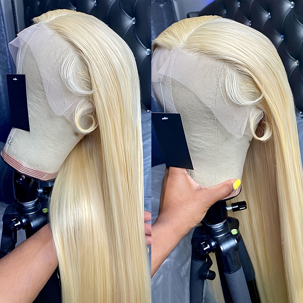Synthetic Lace Front Wigs Pre Plucked Natural Hairline 613 Light Blonde Hair Wig