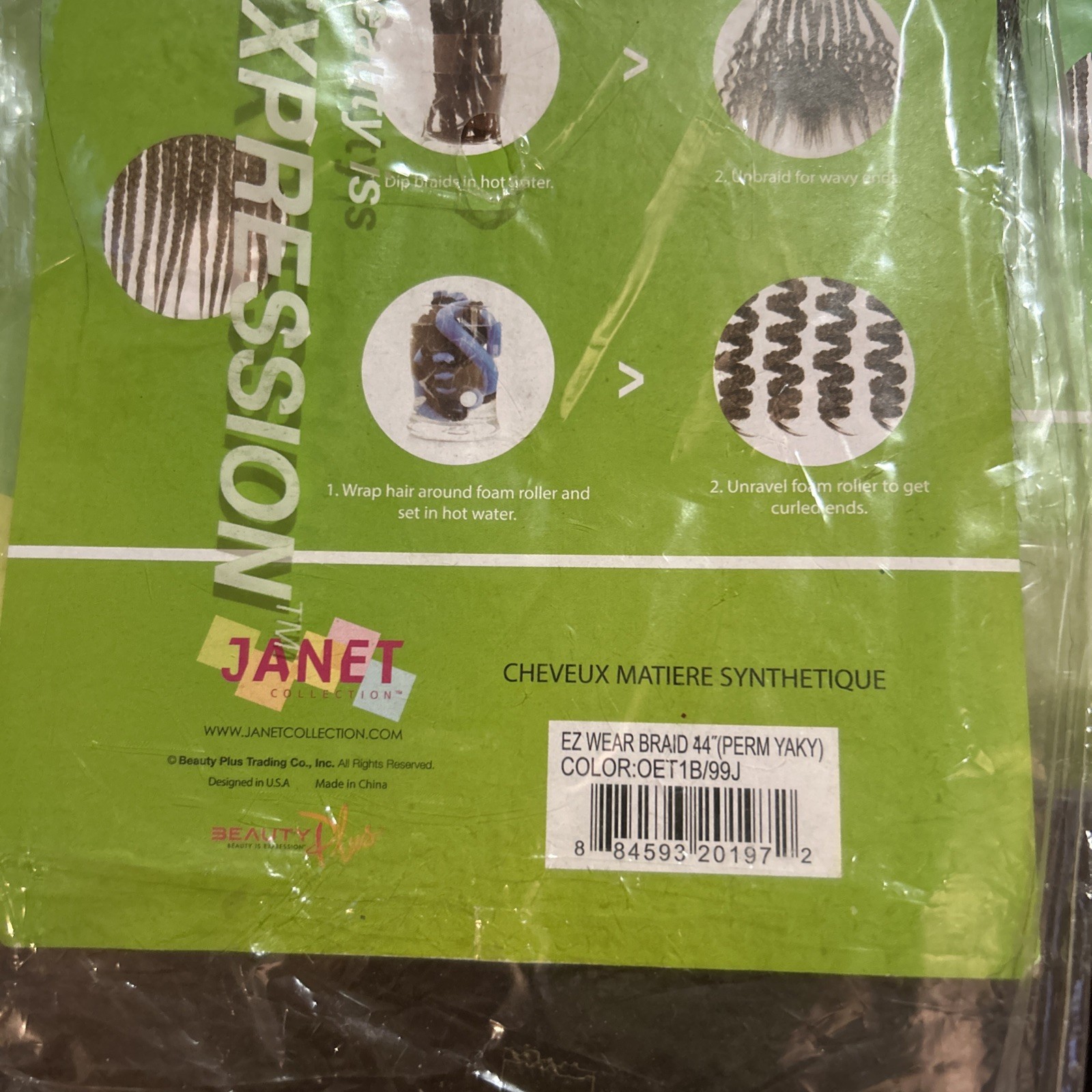 X-Pression Ez Wear Braid Hair 100% Kanekalon 44″ Janet LOT Of 4 NIP