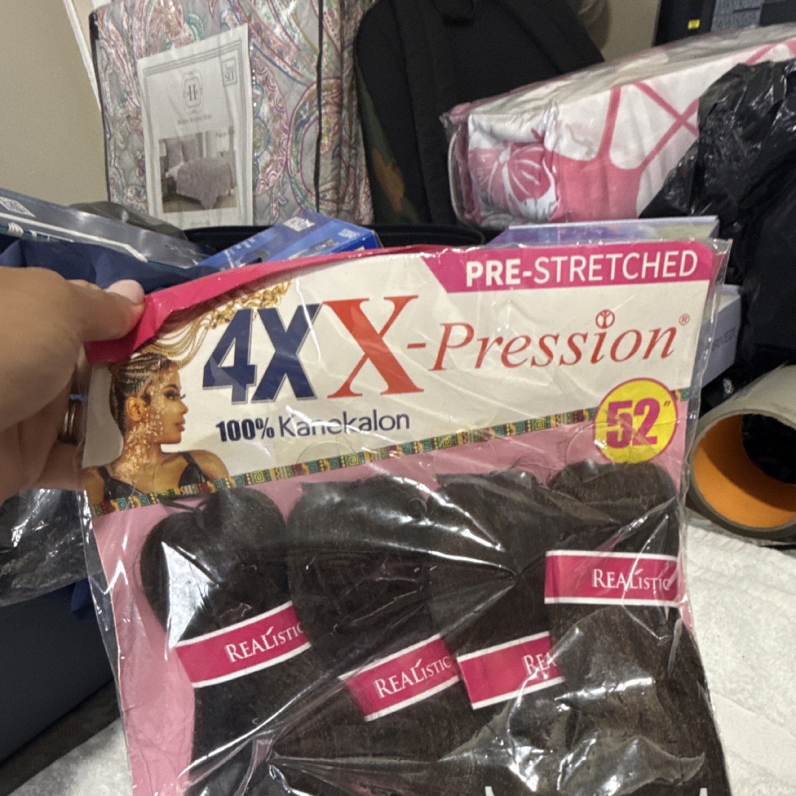 X-Pression Pre-Stretched 4X Kanekalon Braiding Hair Extension 52 in Black