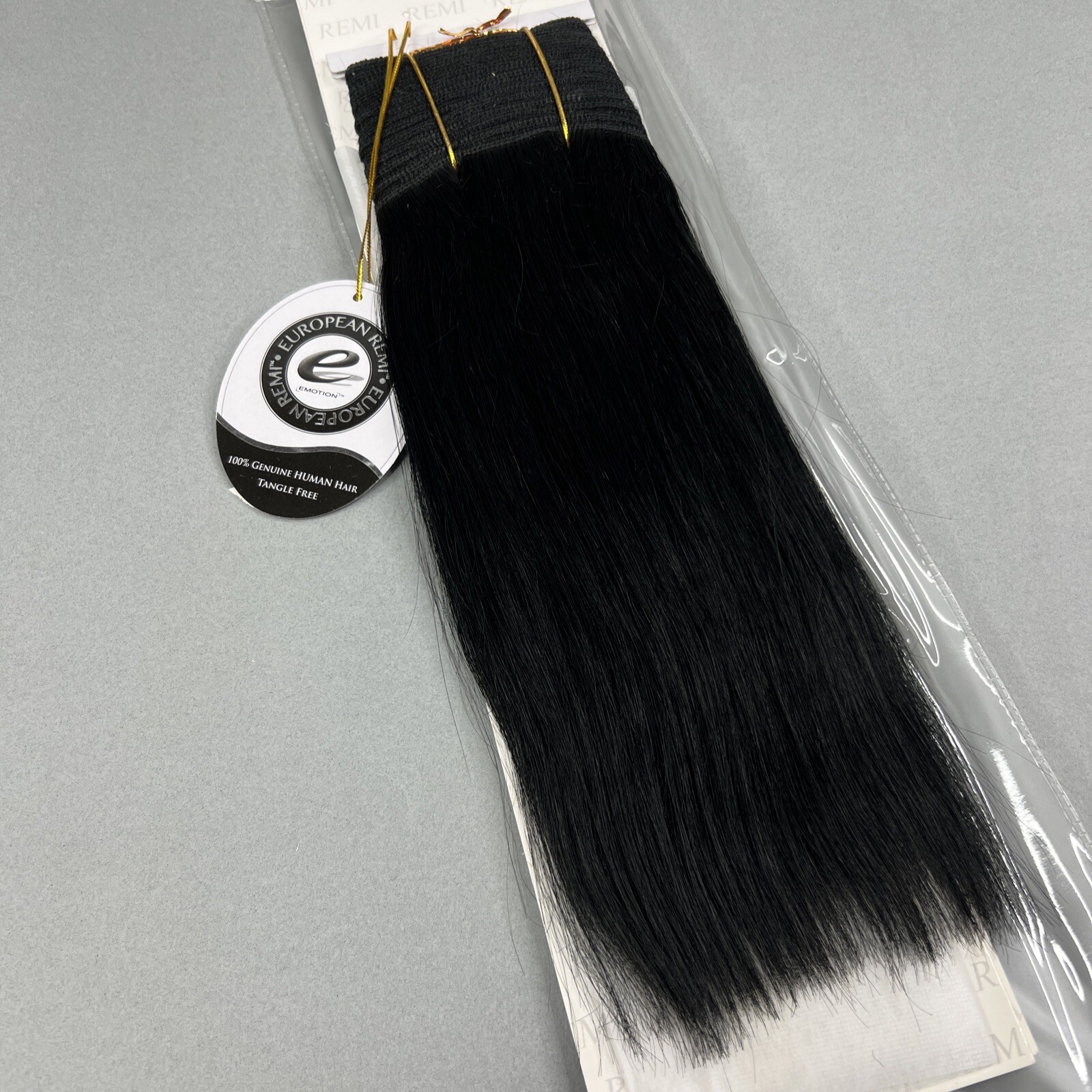 10” Straight #1 Jet Black European Remi 100% Human Hair Track Weft Extensions