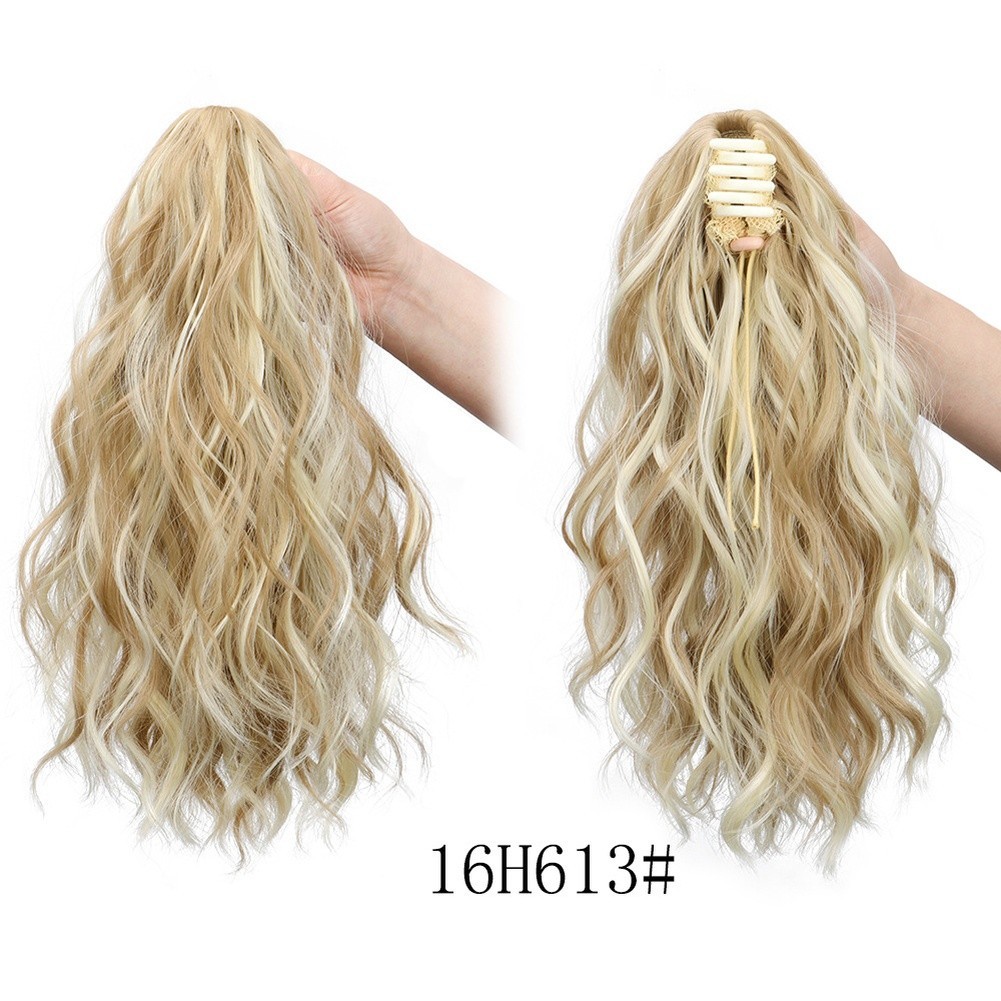 Curly Hair Water Wave Ponytail Clip Heat Resistant Synthetic Hair 35cm