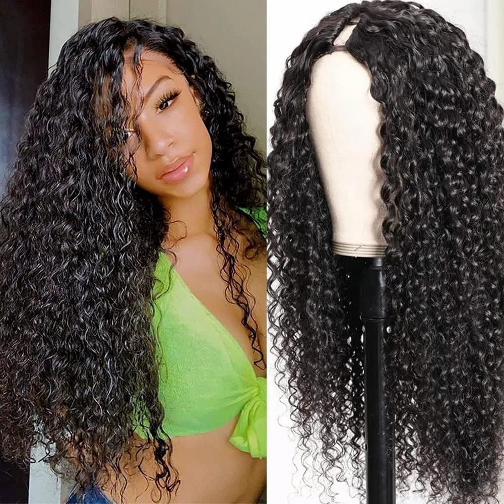 U Part V Part Body Wave Human Hair Wig 200 Density 26 Inch Brazilian Wig