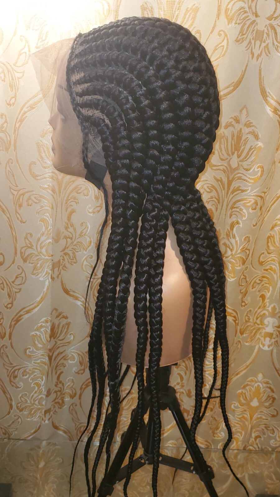 Braided Cornrow Wig. made On A Full Frontal Wig With Baby Hair