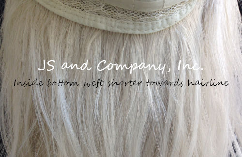 Long Loose wavy HEAT SAFE Human hair Blend WIG bangs White wnta 60
