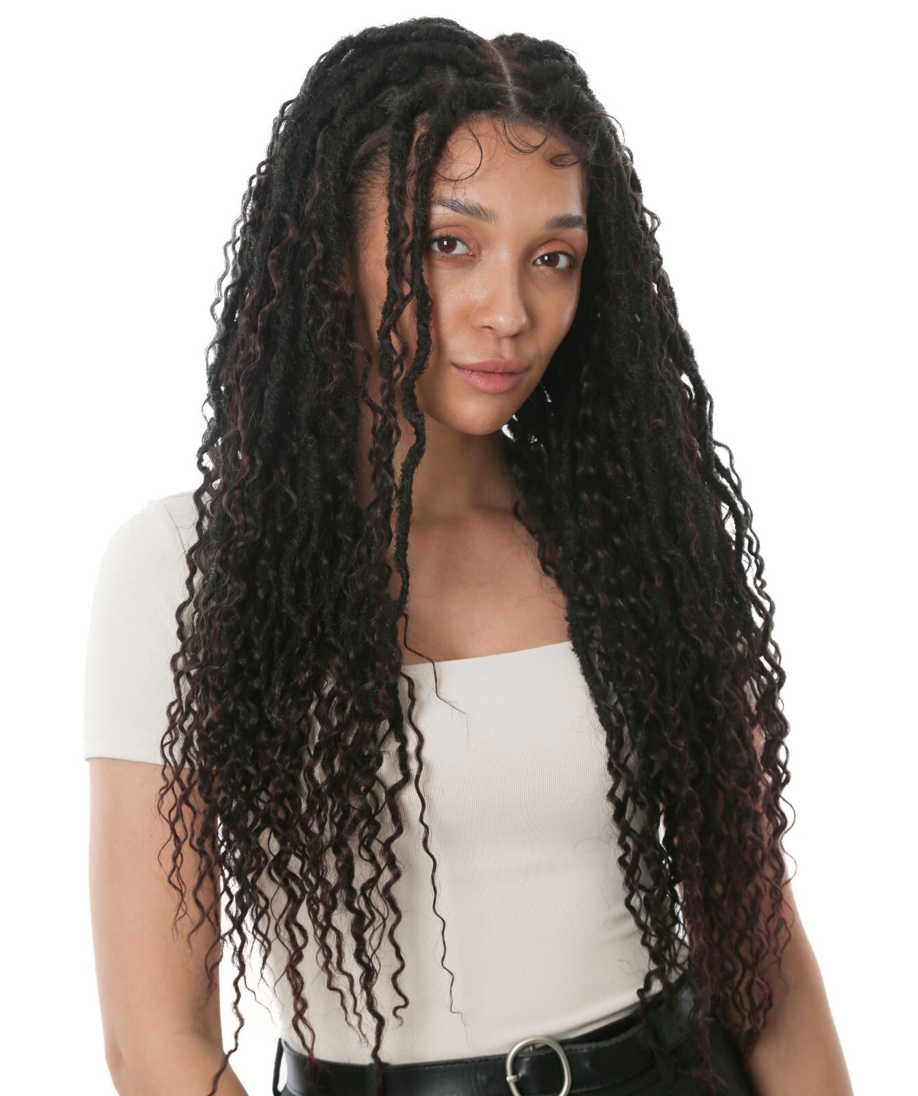 LUXLUXE Flora 30-inch Full Hand-tied Boho Locs Style Lace Braid Wig BLB-0160