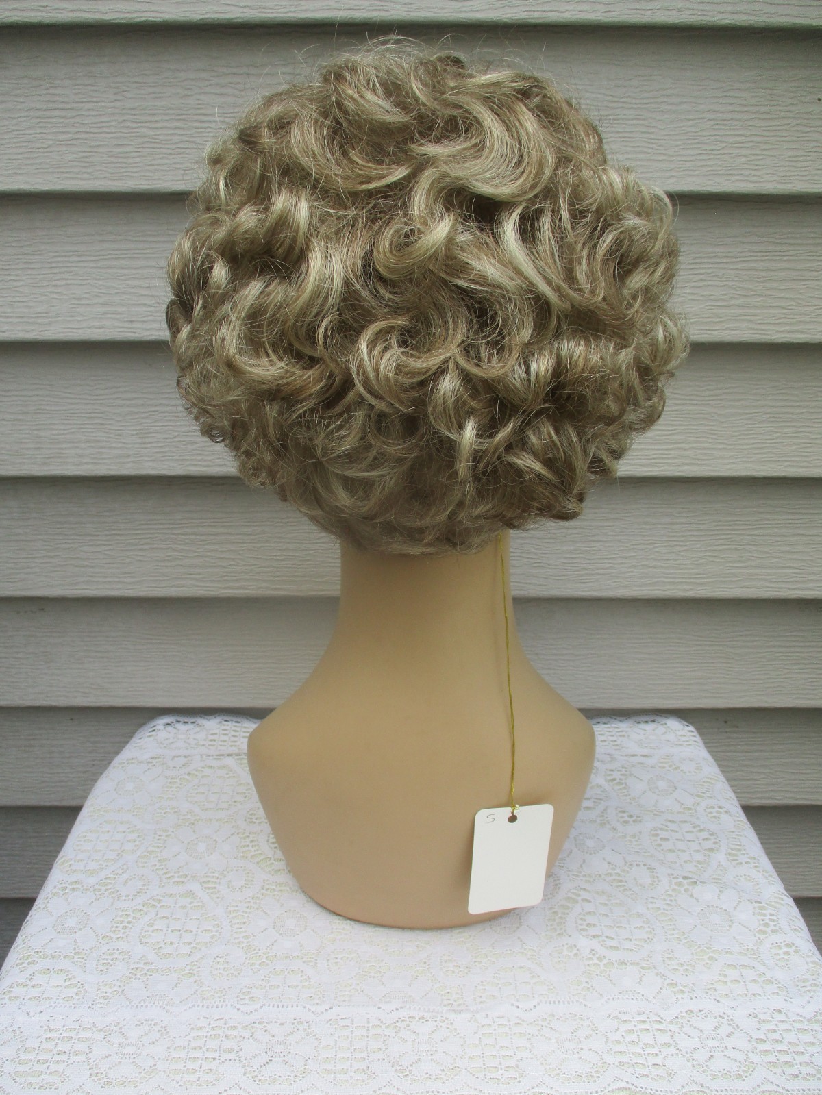 MYSTERY WIG Sz AVERAGE 18/22 LT ASH BROWN/BLONDE FROSTED Wavy/Curly style READ