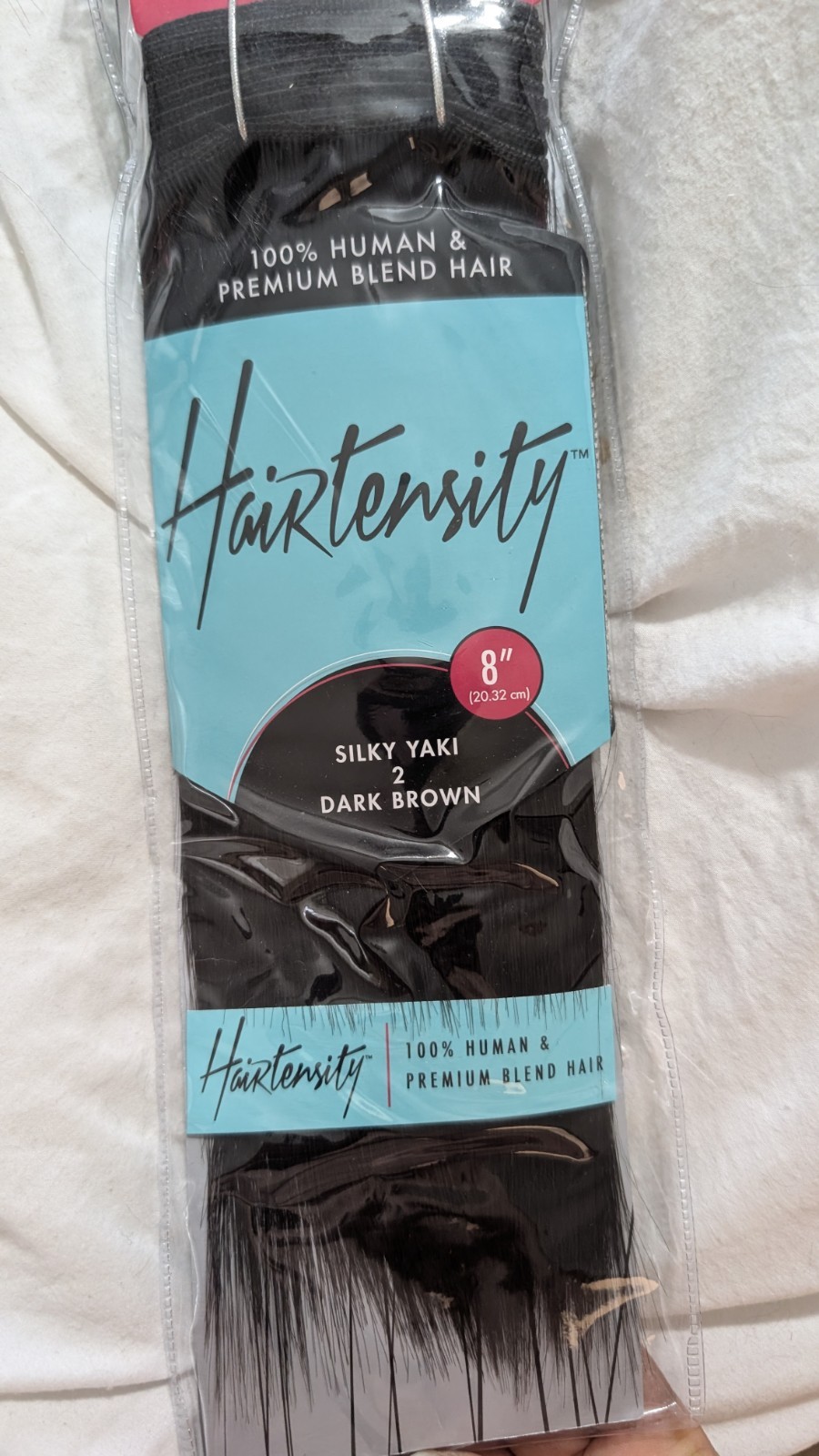 Hairtensity Silky Yaki 2 DarkBrown 8 ” 100% Human & Premium Blend Hair Brand New