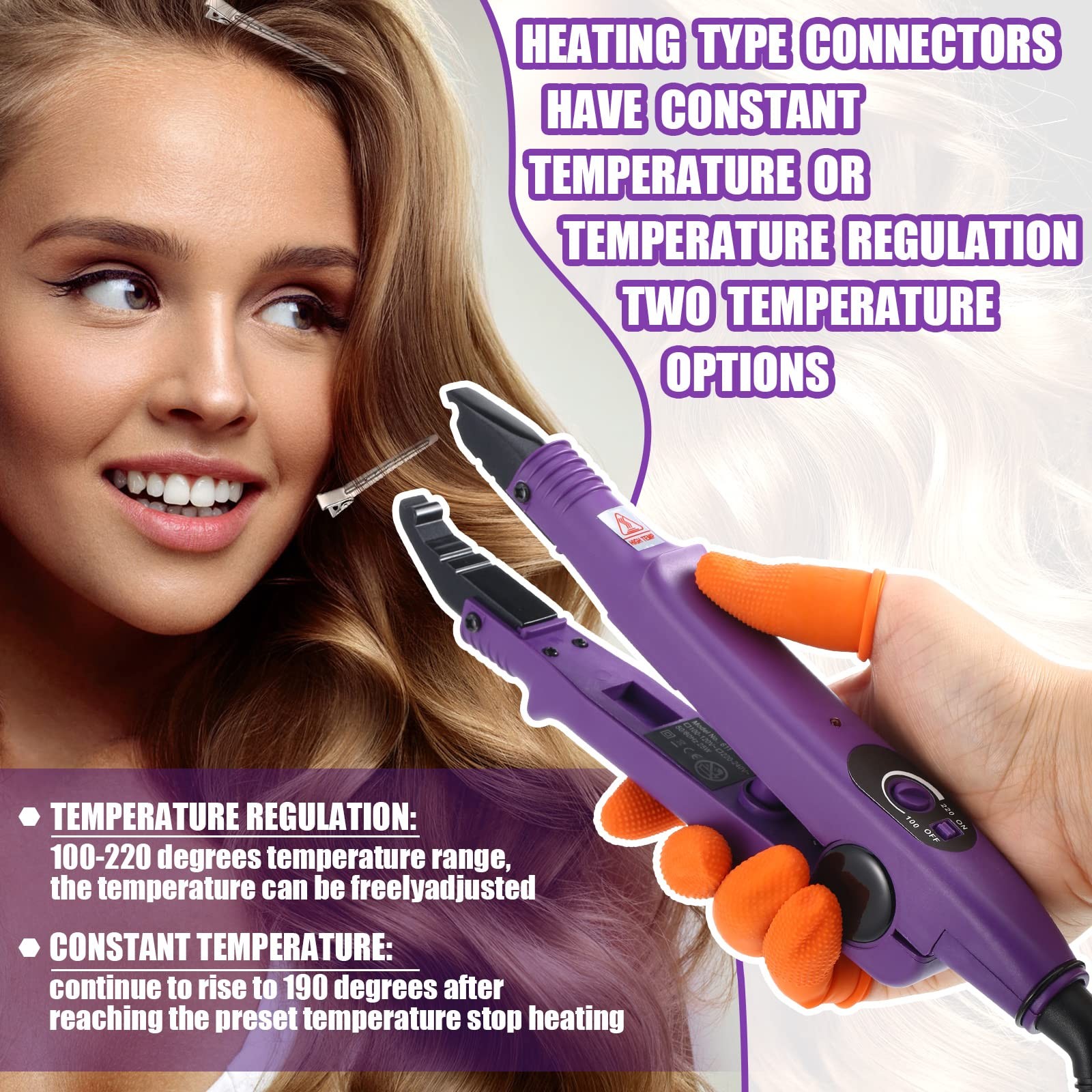 Hair Extensions Iron Fusion Keratin Hair Extensions Heat Tool Heat Connector …