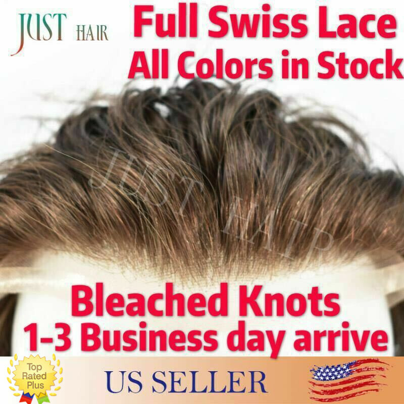Men Toupee Hairpiece Full French LACE Basement Wig Human Hair Replacement System