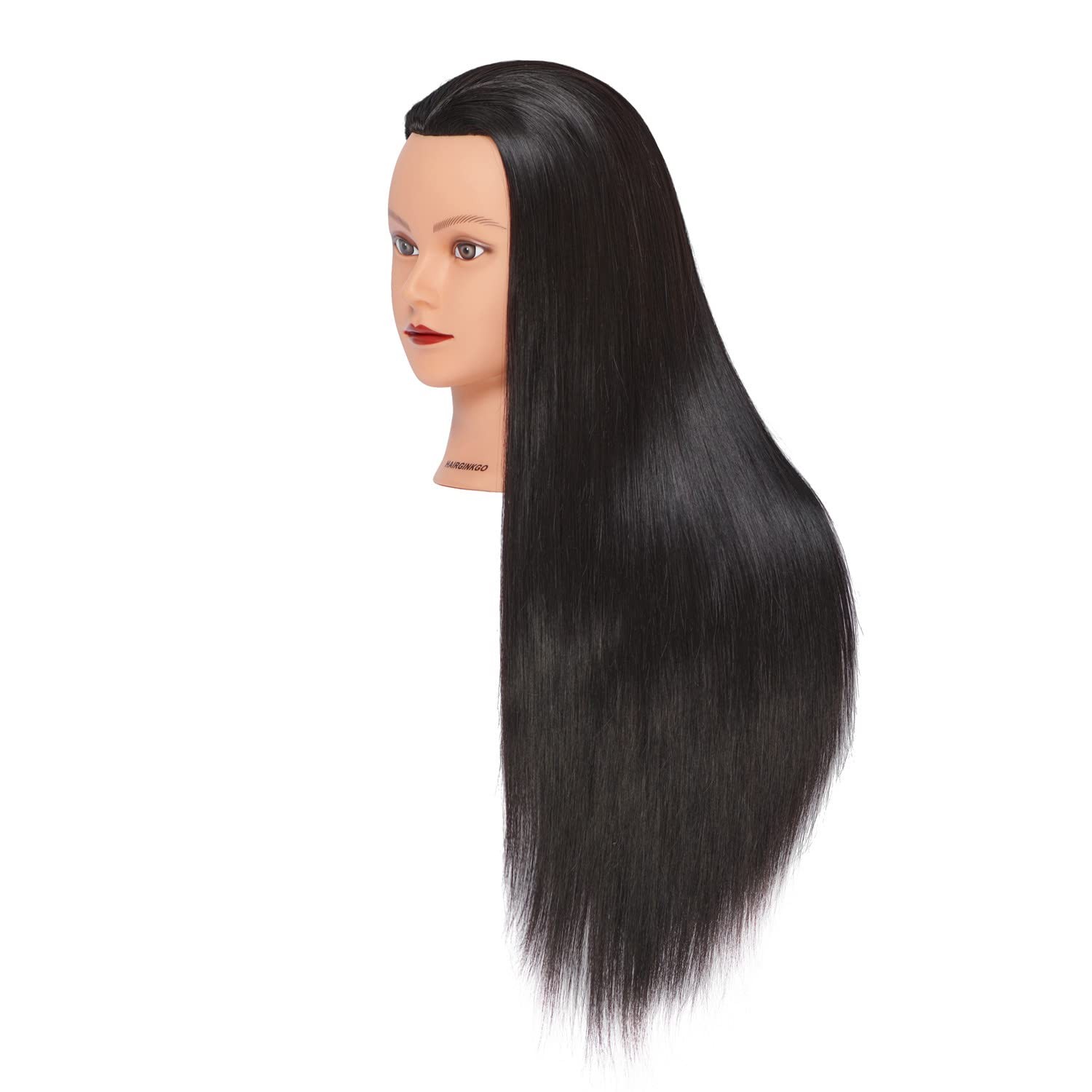 Mannequin Head Hair 26″-28″ Synthetic Fiber Hair Styling Training Manikin