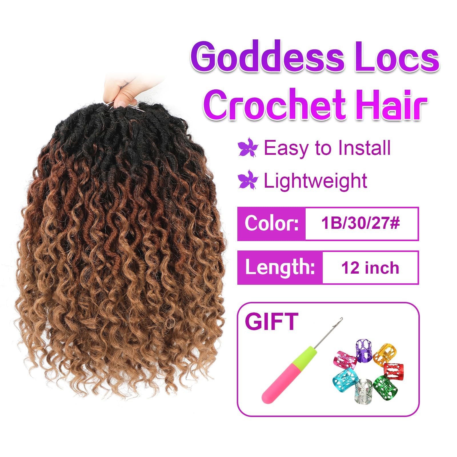 Ameli Goddess Locs Crochet Hair 8Packs River Fauxs Locs Crochet Hair For Black