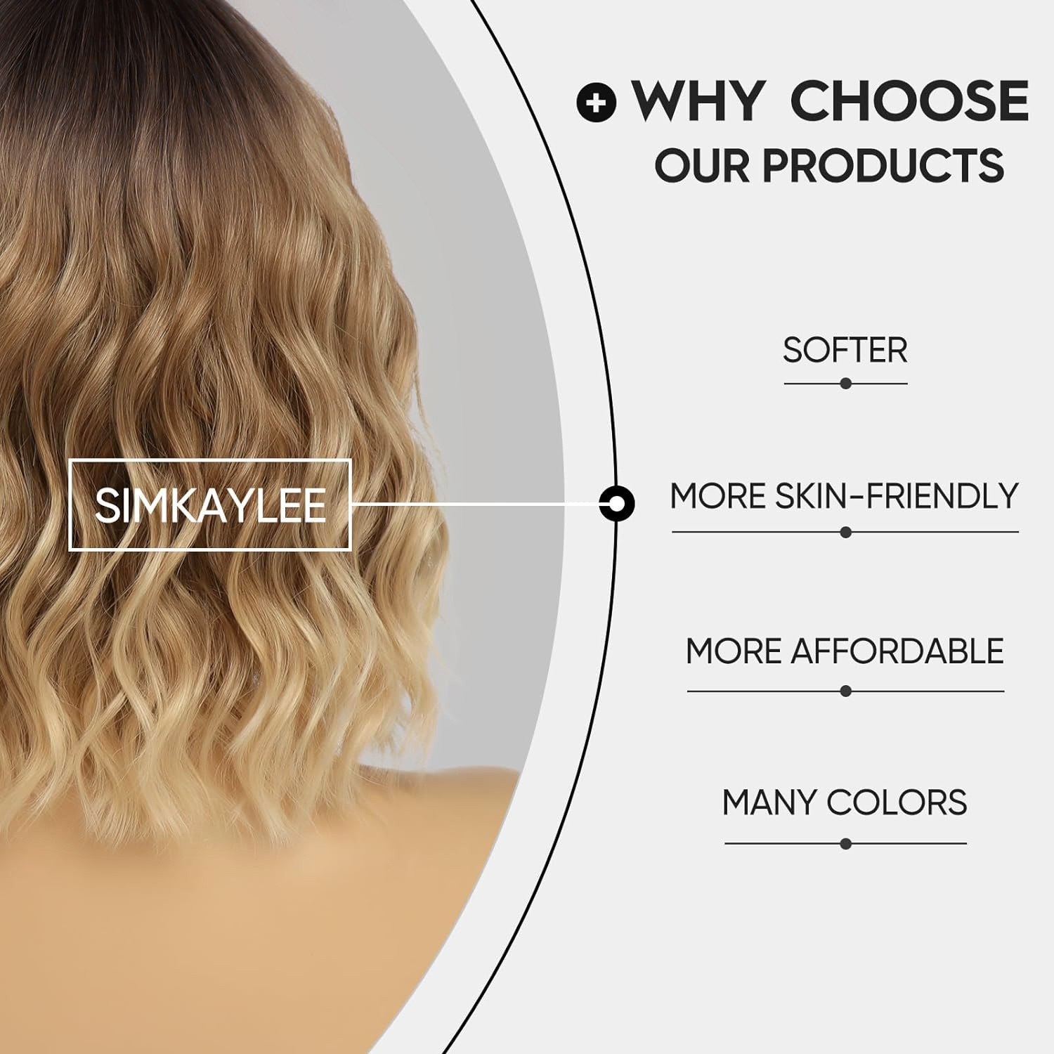 Highlight Water Wave Short Curly Lace Front Wig Heat Resistant Synthetic Wig