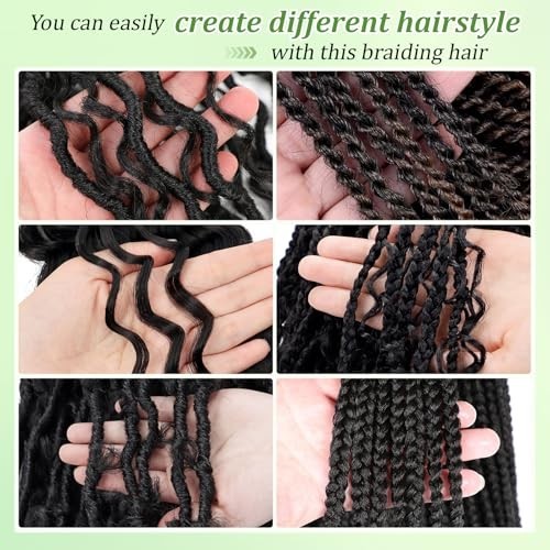 Long Curly Braiding Hair 18″ Deep Ocean Wave Crochet Hair for Boho Braids – 4 Pa
