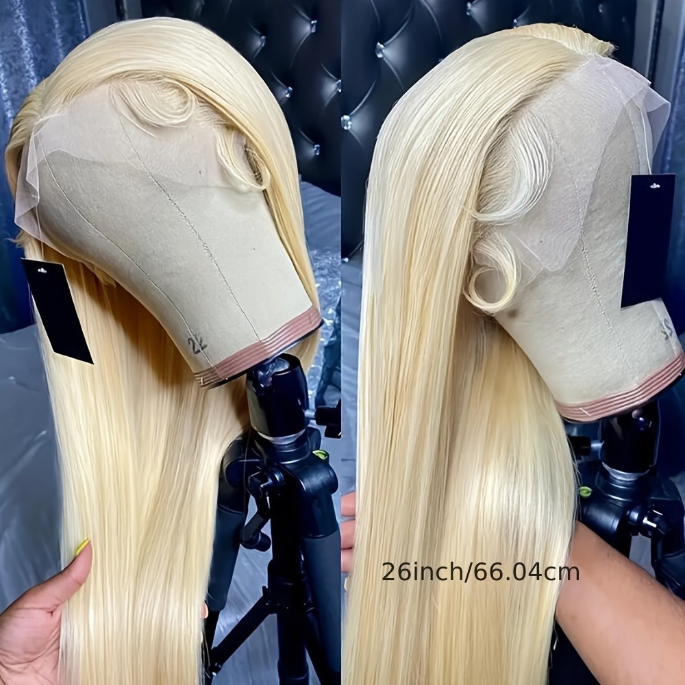 Synthetic Lace Front Wigs Pre Plucked Natural Hairline 613 Light Blonde Hair Wig