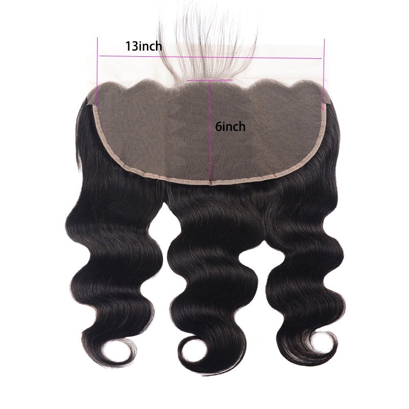 13*6 Transparent Lace Frontal Peruvian 100% Human Hair Straight 14-24Inch Black