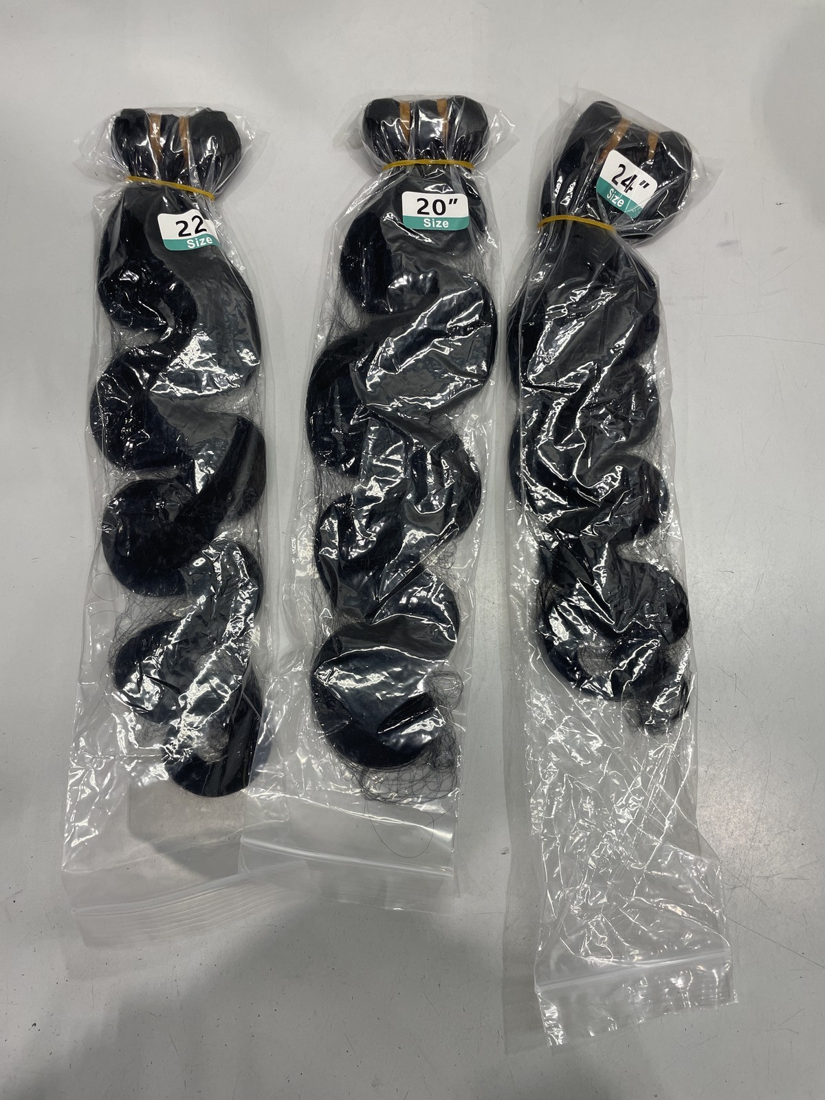 Natural Black Human Hair Blend Extensions 3 Bundles 20″22″24″