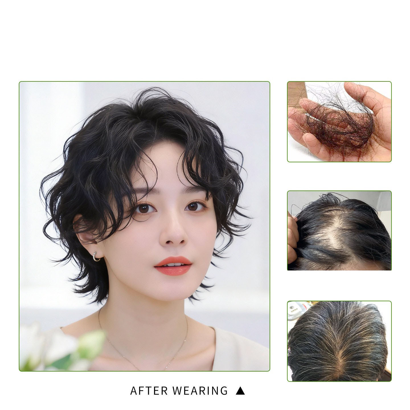 Short Curly Wavy Clip In Human Hair Toppers For Loss Thin Hair Top Replacement