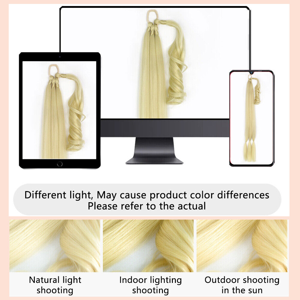 Mega Long 34in DIY Braids Ponytail Tie Wrap On Braid Pony Tail Hair Extensions