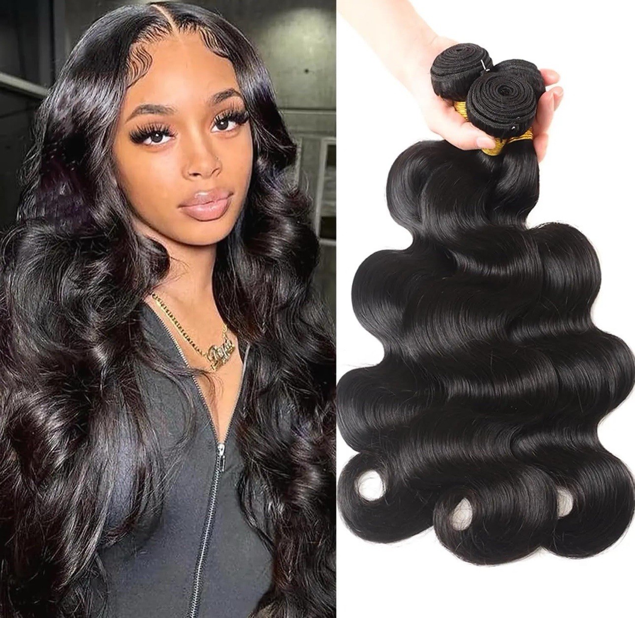 Fheaier Body Wave 4 Bundles Human Hair 14 14 14Inches 10A 100% Virgin Brazil