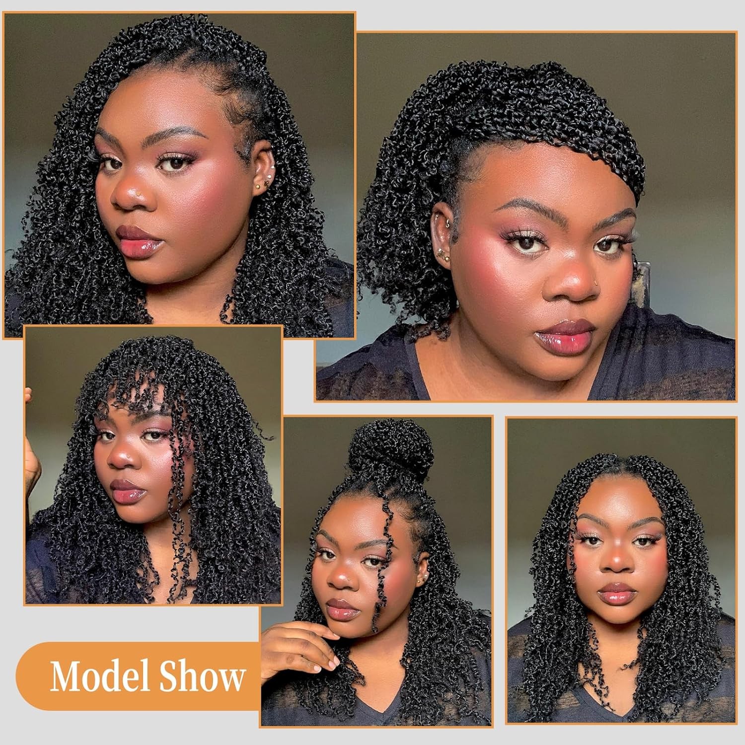 8 Packs Bohemian Box Braid Hair Crochet Box Braids with Curly Ends 2 Inch God…