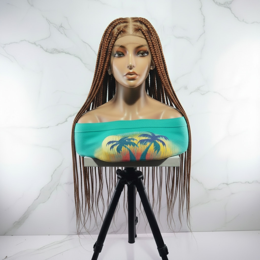 Braided Wig. Lage Knotless Braids. 360 Full Lace cap with Baby Hair. 40 inches