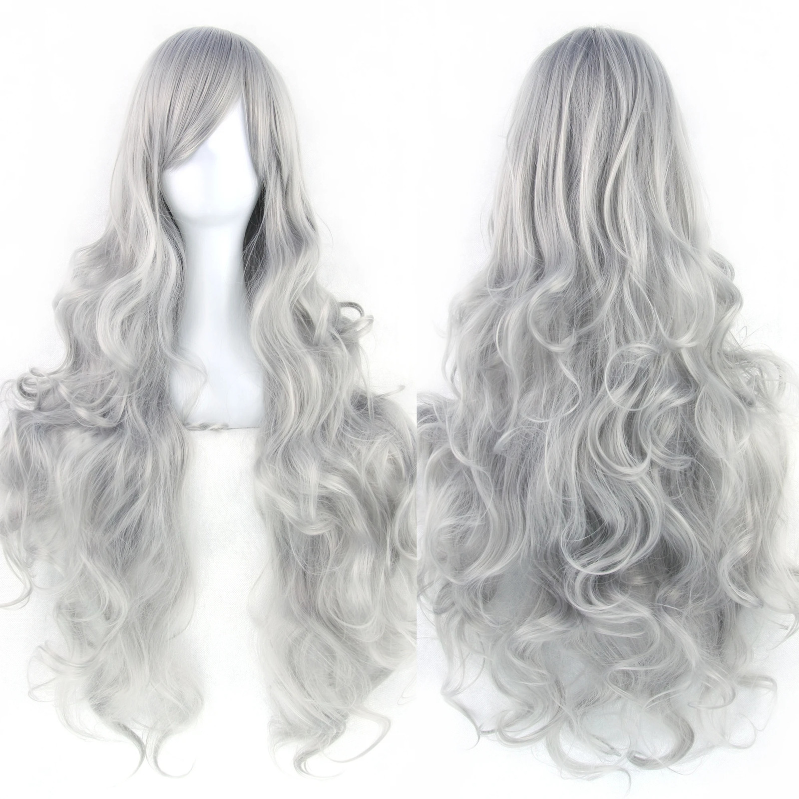 Soowee Curly Long Synthetic Green Wig Pink Black Party Cosplay Wigs Women