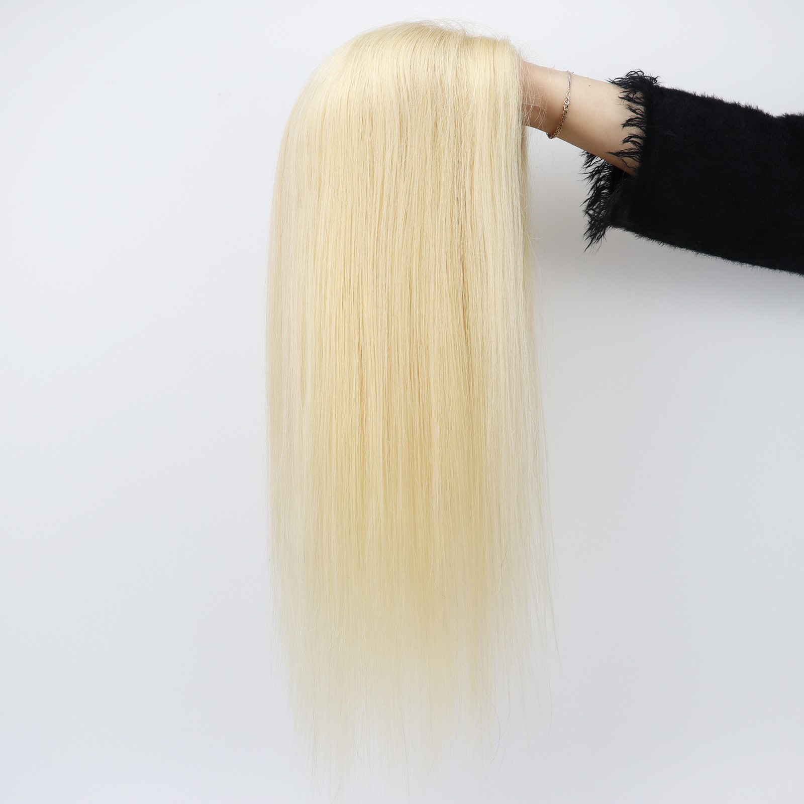 #613 Light Blonde Real Remy European Human Hair Lace Closure Topper For Woman