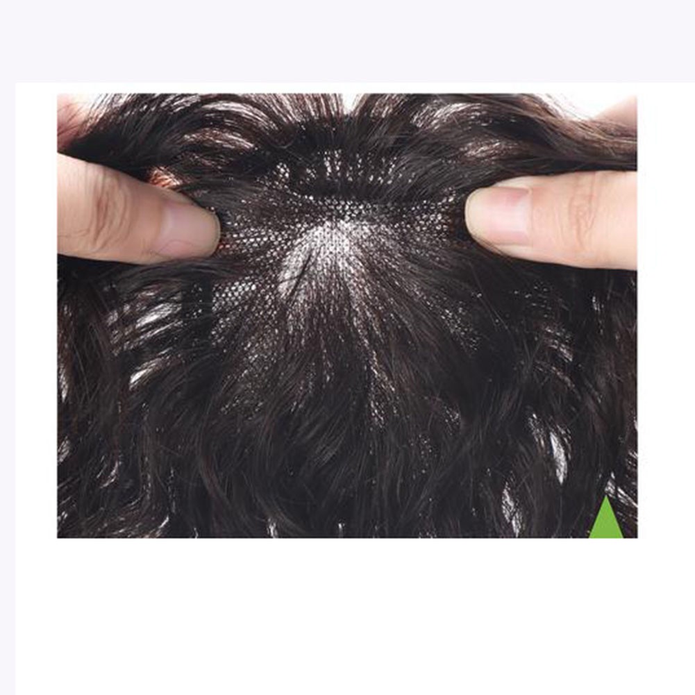 Short Curly Wavy Clip In Human Hair Toppers For Loss Thin Hair Top Replacement