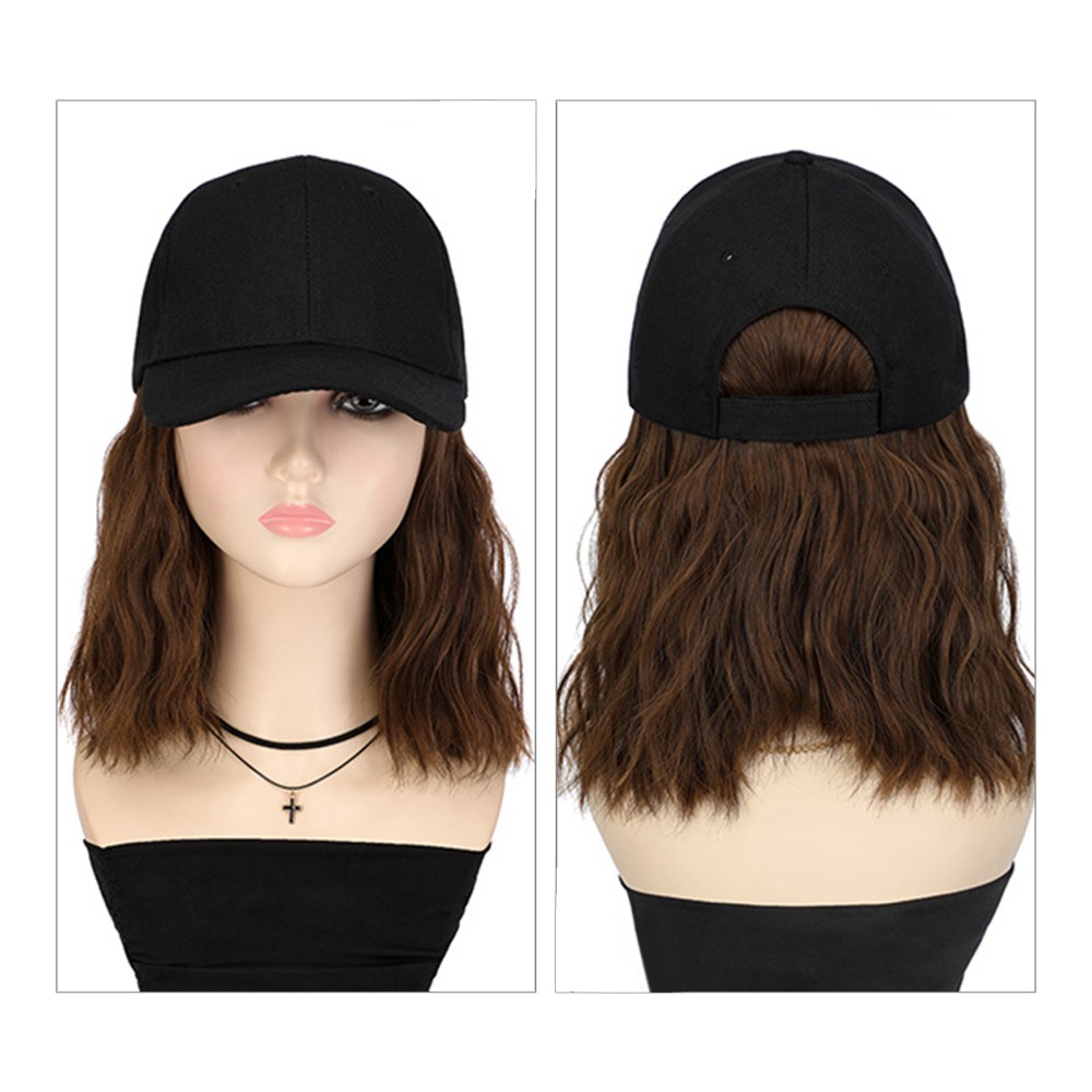 Women Baseball Cap Hat Wig Hairpiece with Short Curly Casual Daily Wear Dating