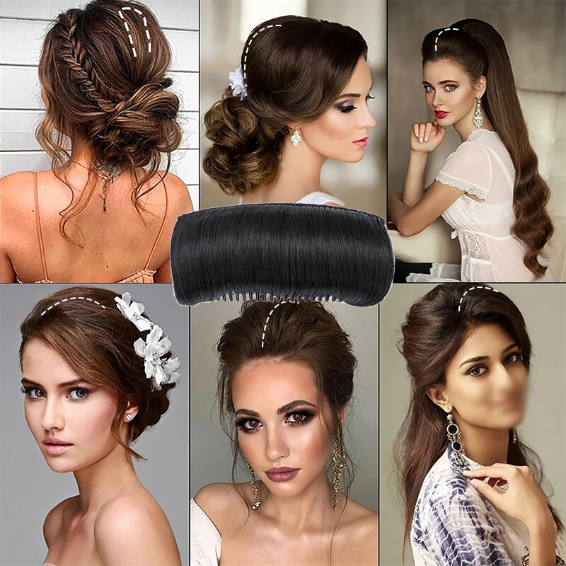 Women Volume Bump Inserts Hair Bun False Hair Clip Hair Pad Insert Styling Tool