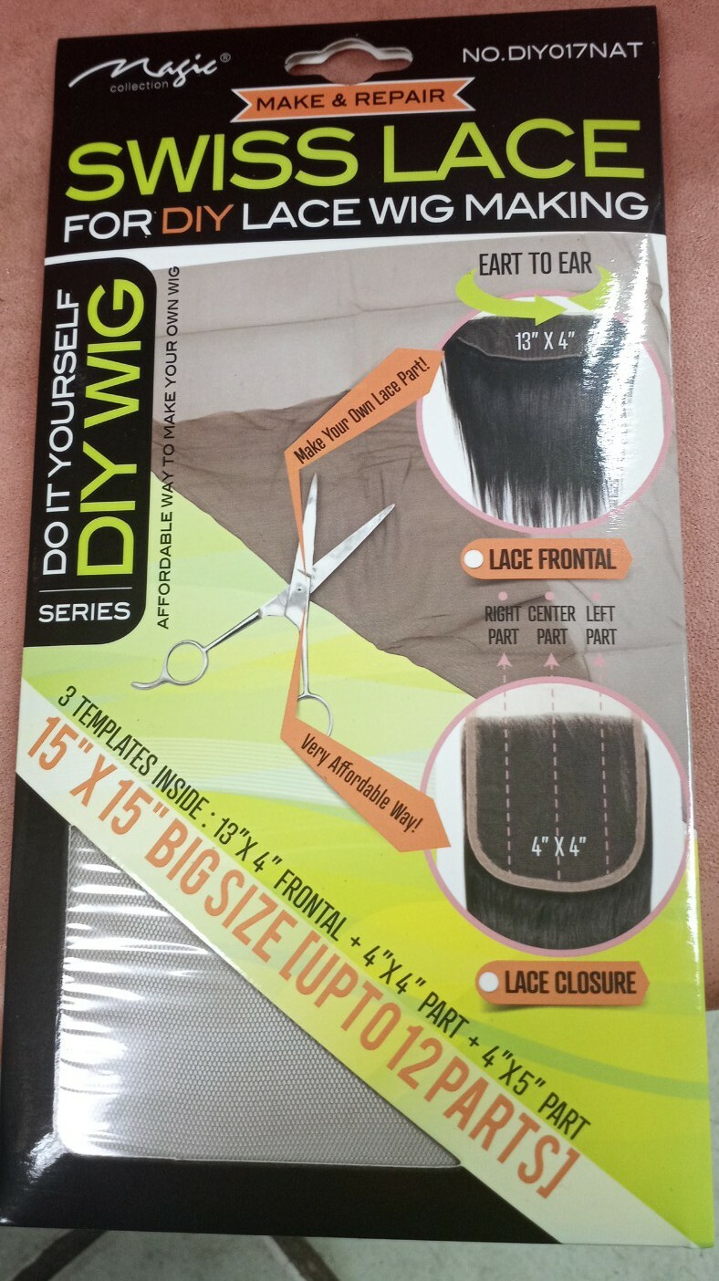 Magic DIY Do It Yourself SWISS Lace for DIY Lace Wig Making DIY017NAT-Pack of 2
