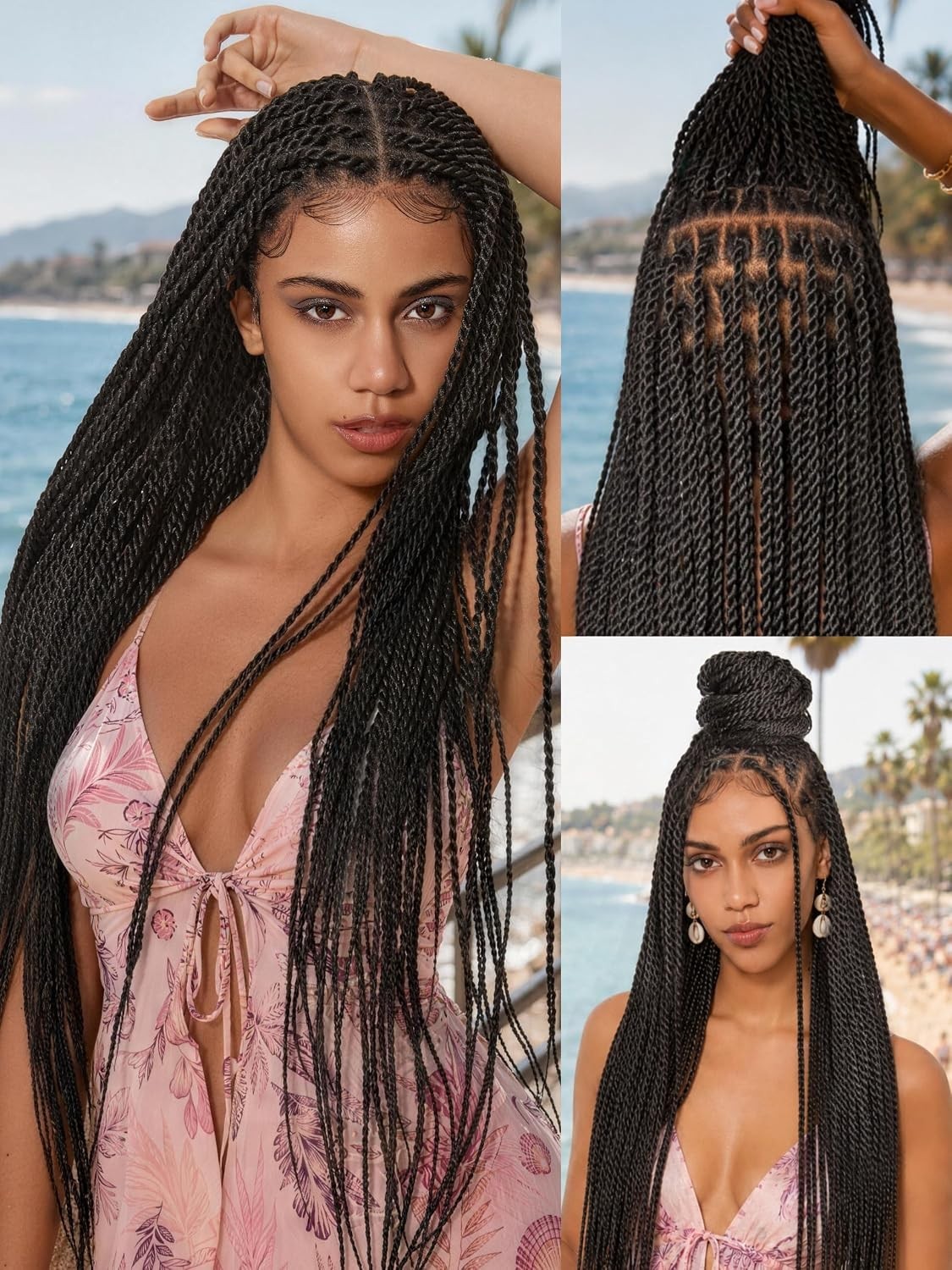 Full Lace Micro Twist Braided Wigs for Black Women Veralux™ 200% Density 30 inch