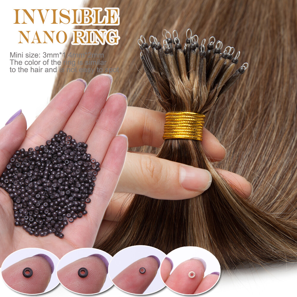 1G Bean Hair Extensions Nano Ring Micro Tip Remy Human Hair Micro Loop Highlight