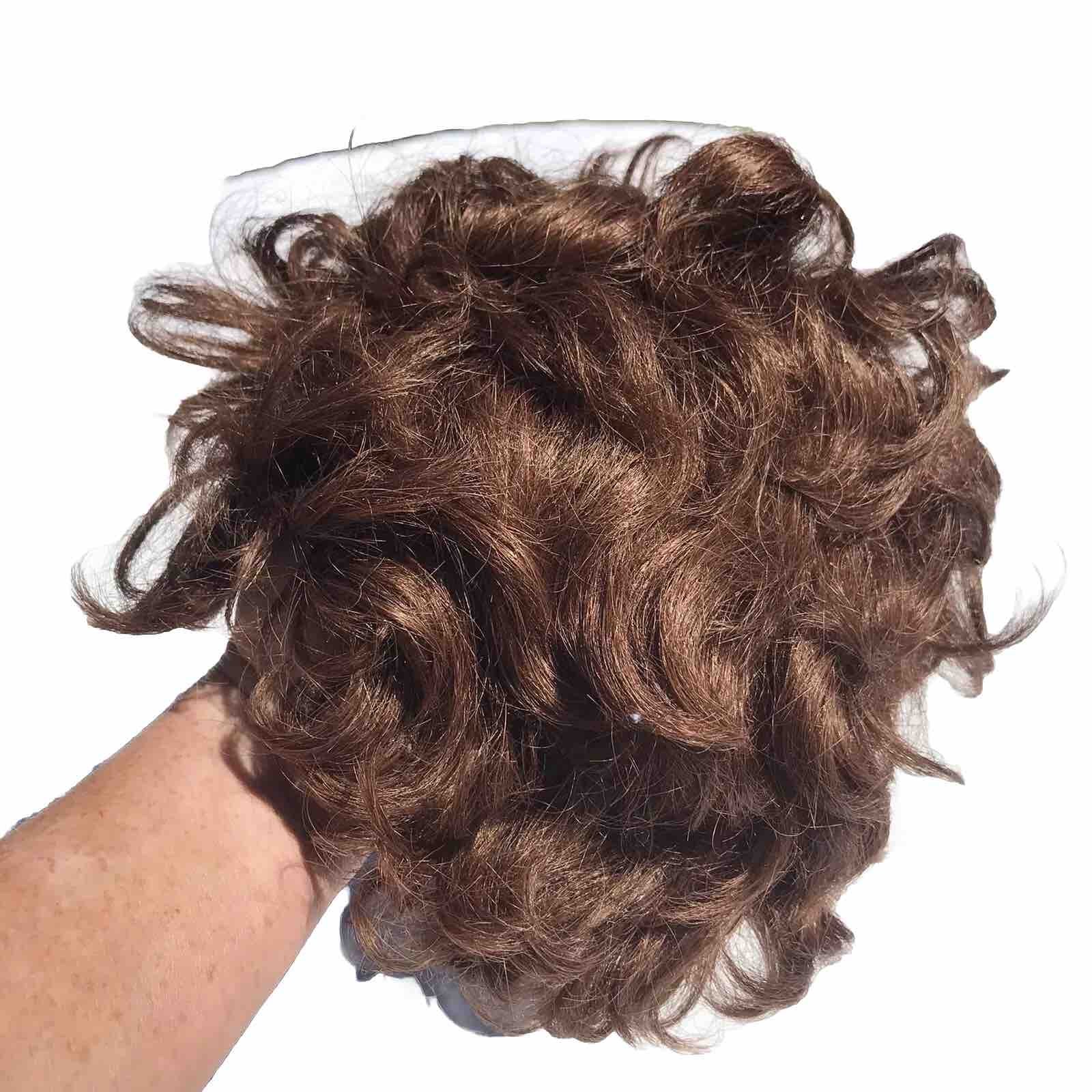 Elura Tony Of Beverly Vintage Wig Curly Short Brown Adjustable Mod acrylic Usa