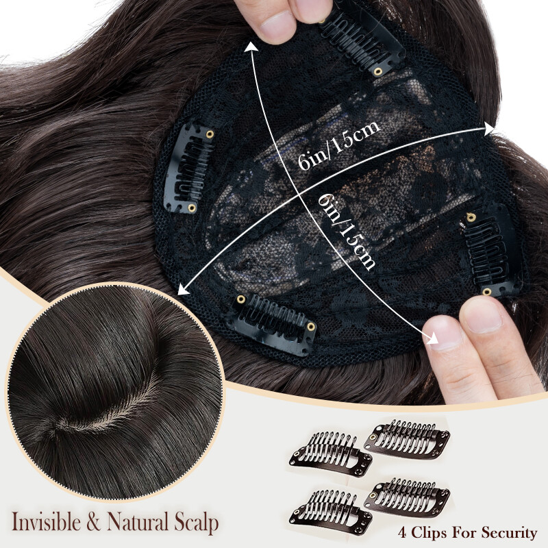 100% Natural Topper + Bangs Toupee For Thinning Hair as Human Synthetic Wiglet