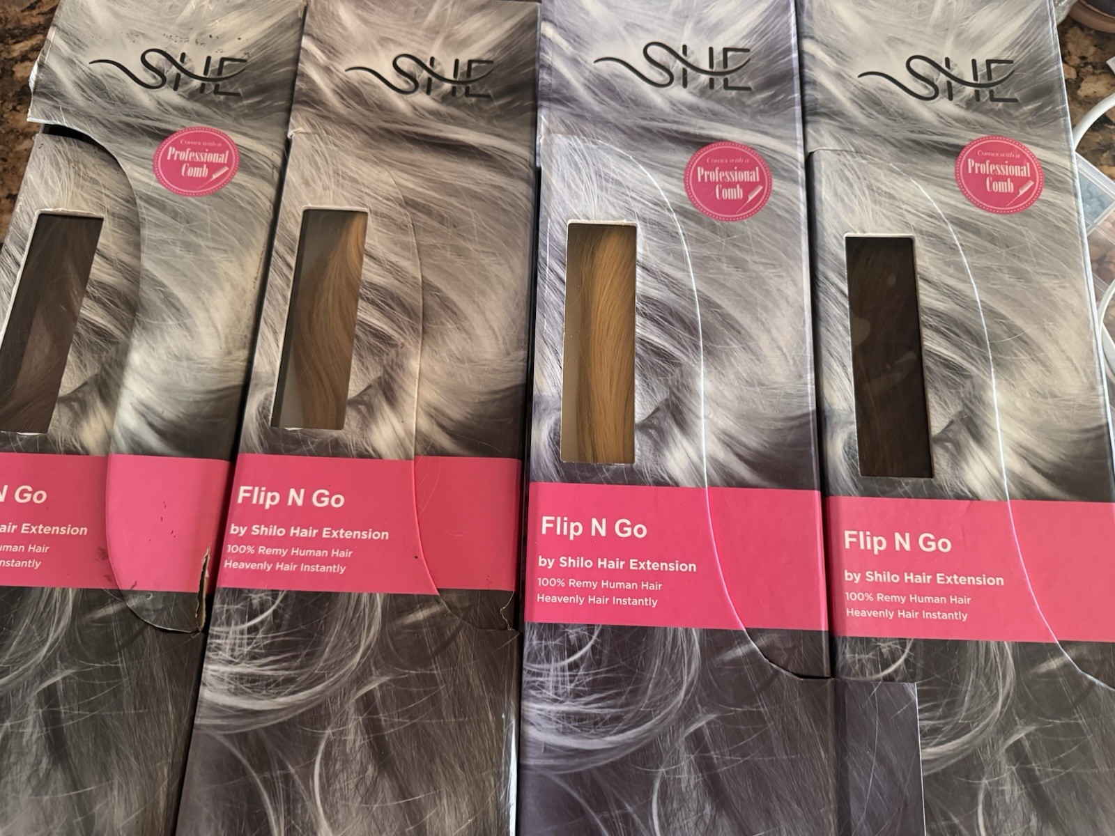 SHE Flip N Go Remy Human Hair Extension 16-18 in Straight #1 #2 #2B #60 #613