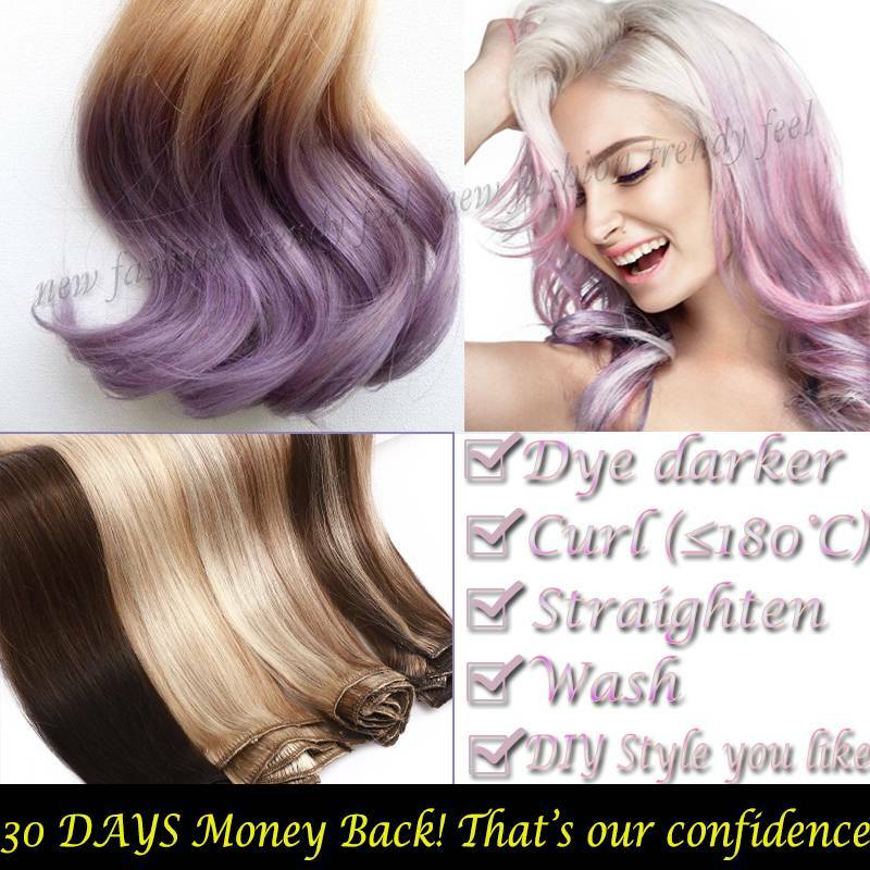 100% Real Good Clip In Remy Human Hair Extensions Full Head Cheap Price 7 PCS A7